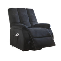 34" X 37" X 41" Black Velvet Recliner With Power Lift And Massage