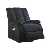 34" X 37" X 41" Black Velvet Recliner With Power Lift And Massage