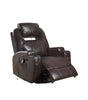34" X 37" X 41" Brown Bonded Leather Match Swivel Rocker Recliner With Massage