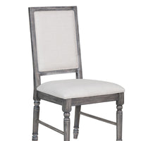 20" X 22" X 40" 2pc Light Cream Linen And Weathered Gray Side Chair