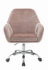 27" X 22" X 37" Dusky Rose Velvet Office Chair