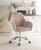 27" X 22" X 37" Dusky Rose Velvet Office Chair