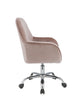 27" X 22" X 37" Dusky Rose Velvet Office Chair