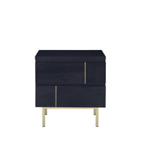 21" X 16" X 22" Black And Brass Metal Nightstand