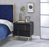 21" X 16" X 22" Black And Brass Metal Nightstand