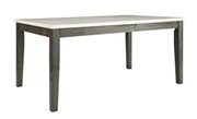 64" X 38" X 30" Marble And Gray Oak Dining Table