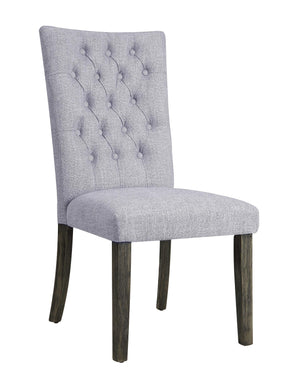 21" X 25" X 45" 2pc Gray Fabric And Gray Oak Side Chair