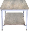 48" X 24" X 19" Gray Oak And Chrome Metal Tube Coffee Table