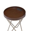 Pearlescent Gold And Dark Brown USB Side Table