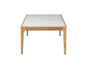 43" X 24" X 15" Natural And Frost Glass Coffee Table