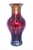 18" Foiled & Lacquered Ceramic Vase - Brown, Red And Gray