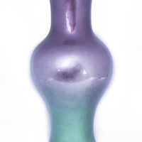 18" Ombre Lacquered Ceramic Vase - Purple And Aqua