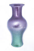 18" Ombre Lacquered Ceramic Vase - Purple And Aqua