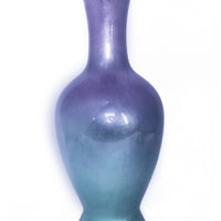 20" Ombre Lacquered Ceramic Vase - Purple And Aqua