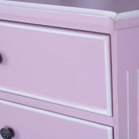 Pink Accent Cabinet with 3 Drawers