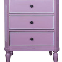 Pink Accent Cabinet with 3 Drawers