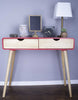 31.5" Red Console Table with 2 Drawers