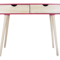 31.5" Red Console Table with 2 Drawers