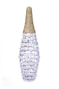 36" Woven Floor Vase - White And Natural Water Hyacinth