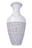 25" Spun Bamboo Floor Vase - Distressed White