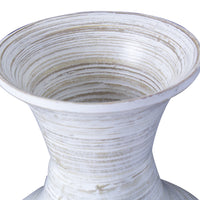 25" Spun Bamboo Floor Vase - Distressed White