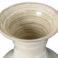 25" Spun Bamboo Floor Vase - Natural And White
