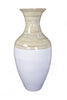 25" Spun Bamboo Floor Vase - Natural And White