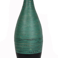 36" Spun Bamboo Floor Vase - Distressed Blue & Matte Black