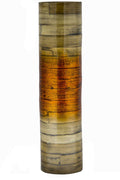 24" Spun Bamboo Stovepipe Vase - Metallic Orange & Natural Bamboo