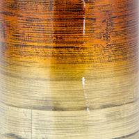 32" Spun Bamboo Stovepipe Floor Vase - Metallic Orange & Natural Bamboo
