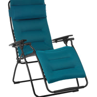 Zero Gravity Recliner - Black Frame - Coral Blue Fabric