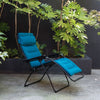 Zero Gravity Recliner - Black Frame - Coral Blue Fabric