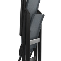 High-back chair - Black Steel Frame - Obsidian Duo Fabric