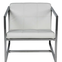 Chair White Faux Leather Chrome Frame