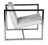Chair White Faux Leather Chrome Frame