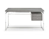 Desk Top & Drawer In Gray Oak Veneer With Stainless Steel Base