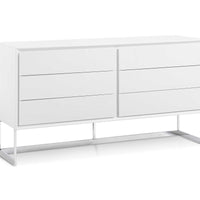 Buffet High Gloss White Polished Stainless Steel Legs
