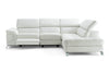 Sectional, Chaise On Right When Facing, White Top Grain Italian Leather,