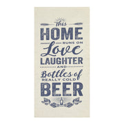 20" X 1.5" X 10" Blue Home, Love And Beer Wall Art