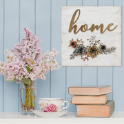 15.75" X 2" X 15.75" "Home" Cottage Wall Decor