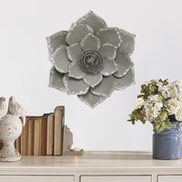 19.69" X 2.56" X 19.69" Gray Lotus Wall Decor