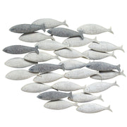 36.75" X 2" 26.25" Gray School Of Fish Wall Decor