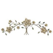 43.5" X 1.25" X 14.5" Wood Flower Over The Door Wall Decor