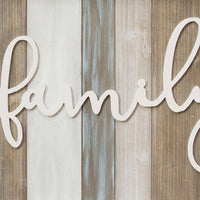 20" X 1" X 16" Rustic "Family" Wood Wall Decor