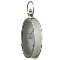 6.75" X 1.75" X 11.75" Antique Silver Oval Wall Clock
