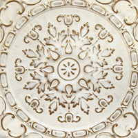 30.5" X 0.5" X 30.5" White European Medallion Wall Decor