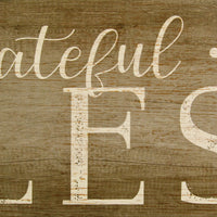 28" X 1.5" X 7" "Grateful, Thankful, Blessed" Wall Art