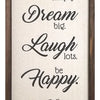 12" X 1" X 24" Neutral "Live, Dream, Laugh, Happy, Love" Wall Decor