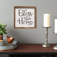 12" X 1" X 12" Multi-color "Bless This Home" Wall Art