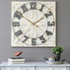 31.5" X 1.38" X 31.5" Distressed White Rustic Farmhouse Wall Clock